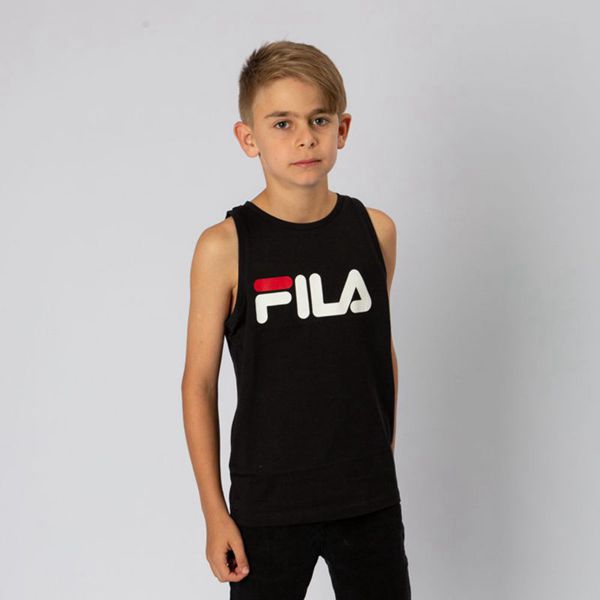 Fila Deckle Boy's Tank Top - Black/White/Red,NZ 874-47865